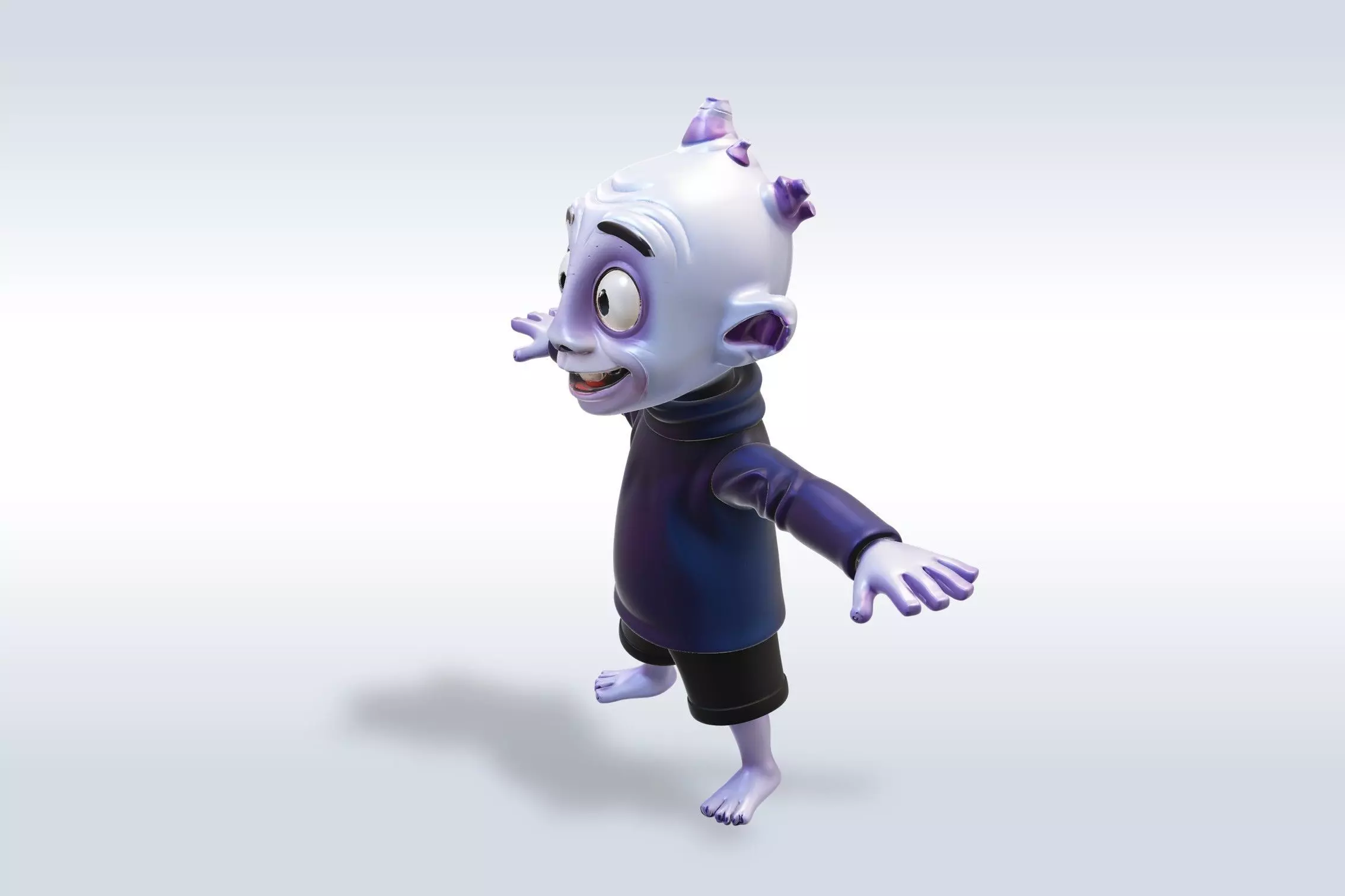 Cheerful Ghost Boy Character Halloween 3D model_2