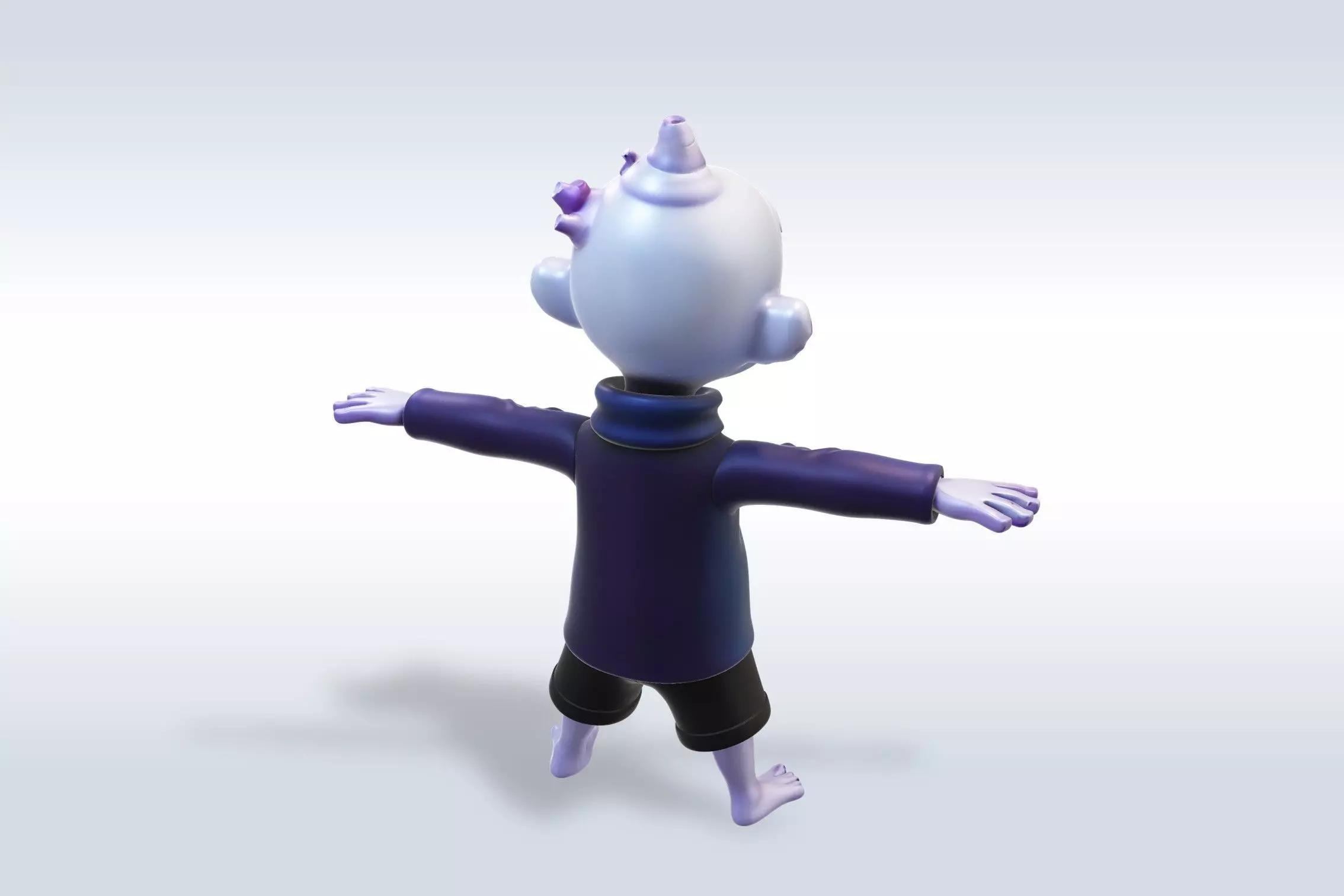Cheerful Ghost Boy Character Halloween 3D model_4