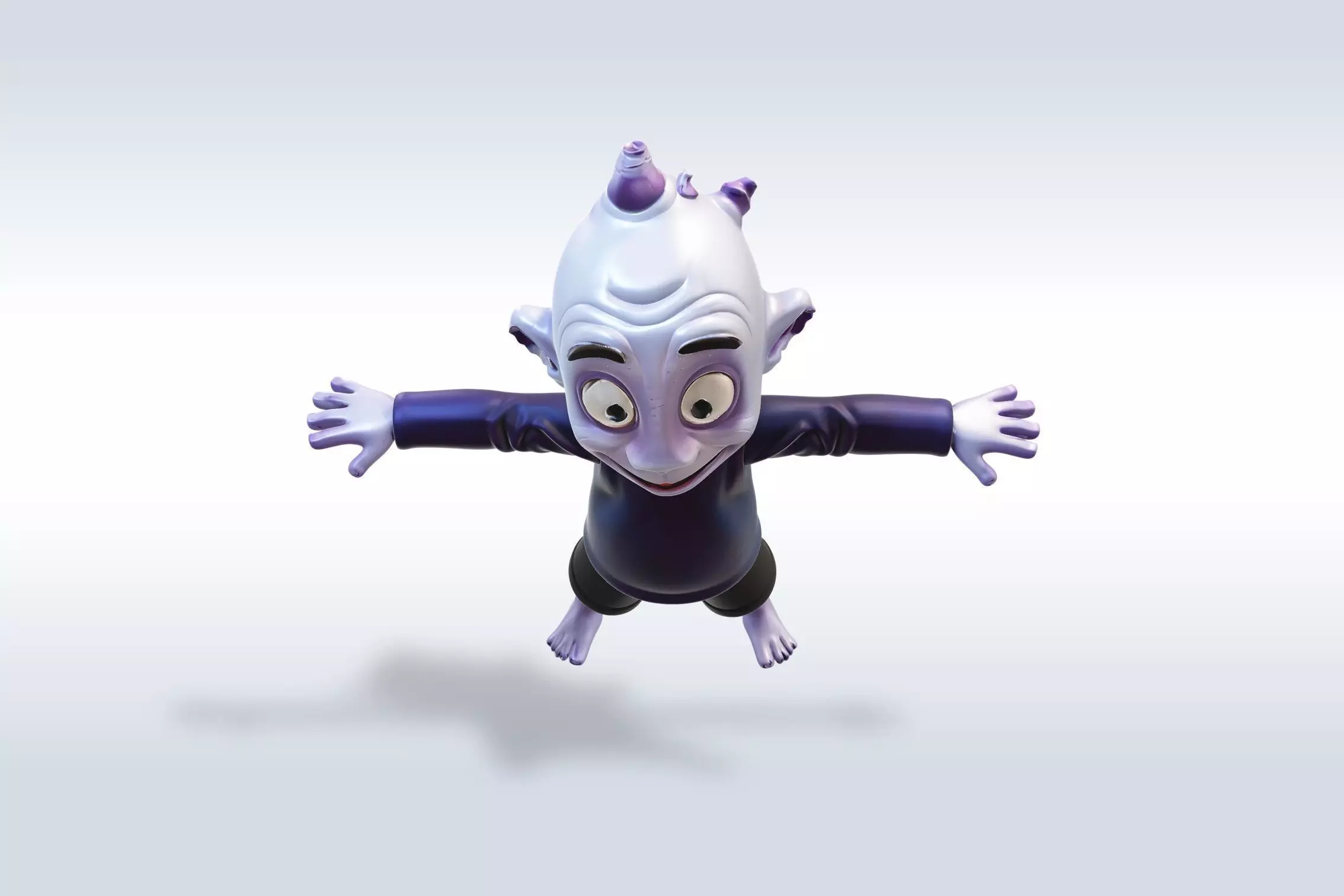 Cheerful Ghost Boy Character Halloween 3D model_3