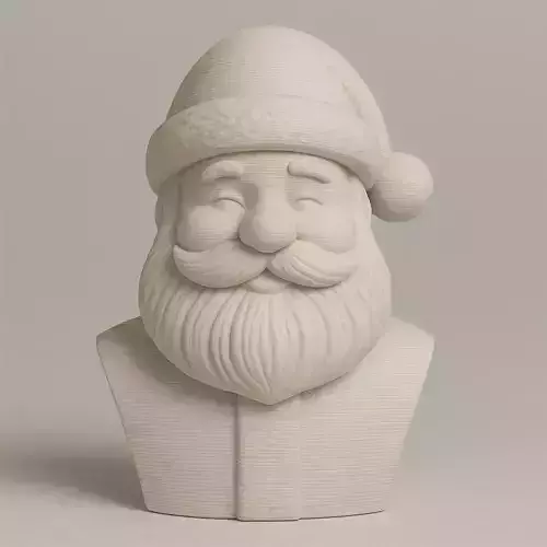 Santa Claus Bust  3D Printable Christmas Decoration Statue 3D print model