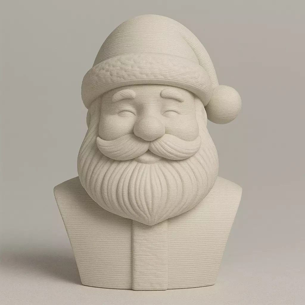 Santa Claus Bust  3D Printable Christmas Decoration Statue 3D print model_0