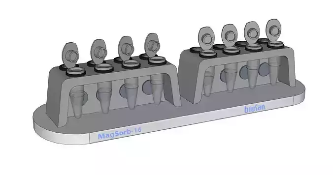 BIOSAN MagSorb-16 Magnetic Rack SKP DAE OBJ Blend 3D model Free 3D model