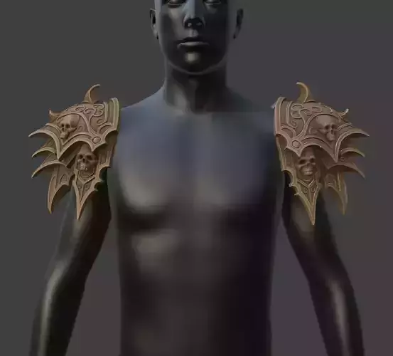 NECROMANCER PAULDRONS 3D print model NECROMANCER PAULDRONS 3D print model