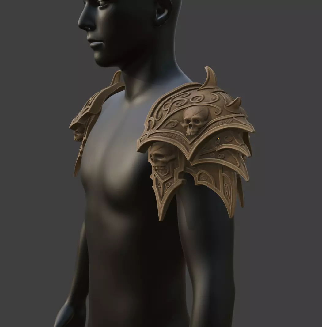 NECROMANCER PAULDRONS 3D print model_1