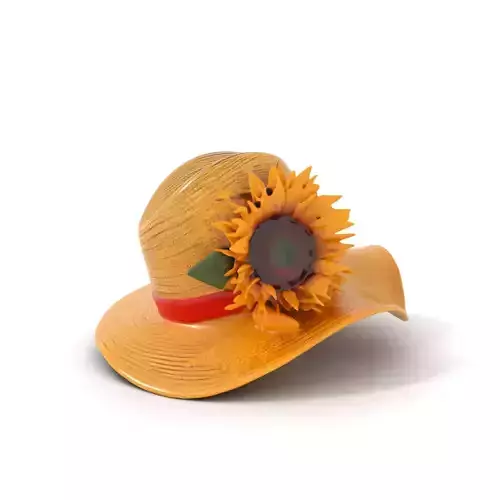 Sunflower Straw Hat model pack Low-poly 3D model