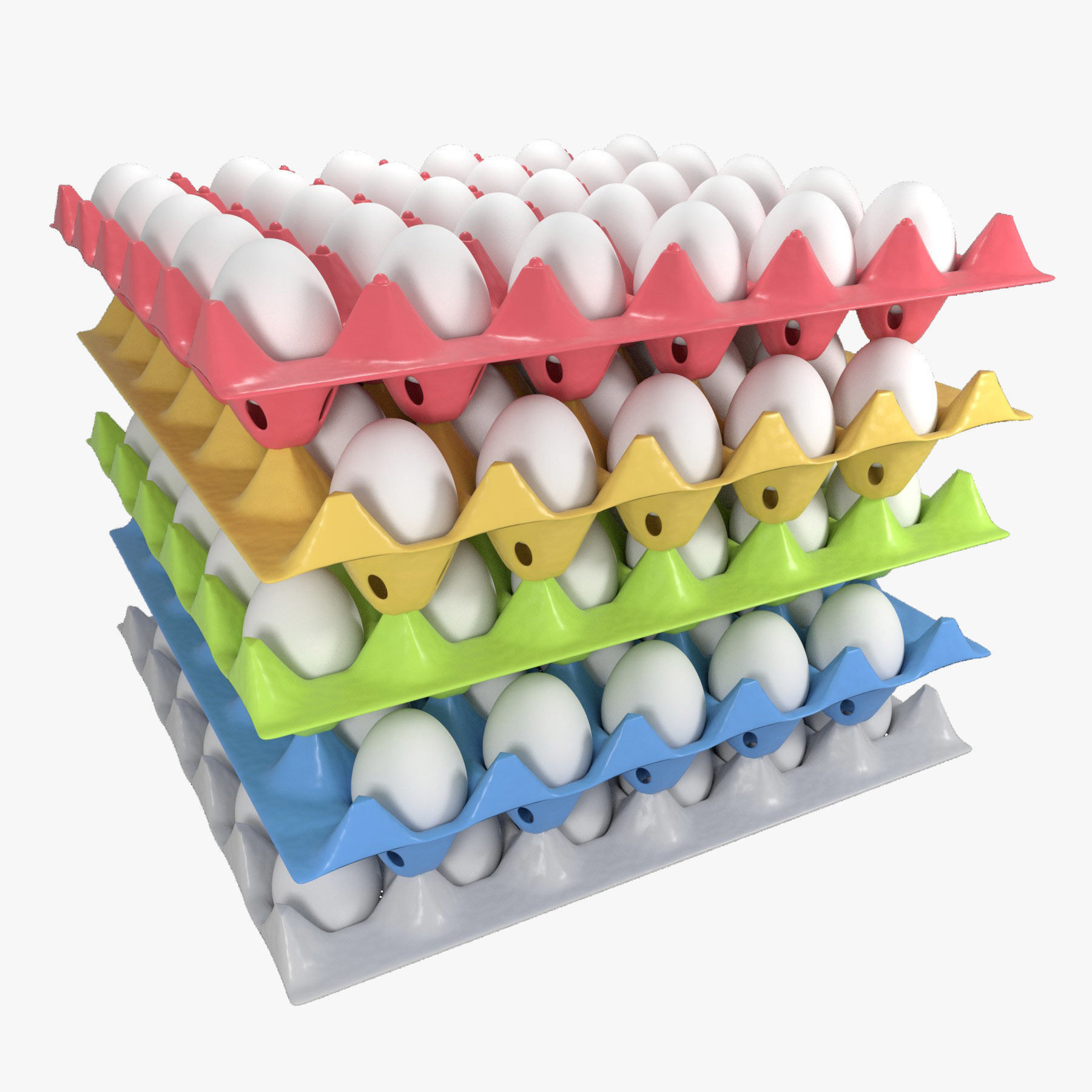 Stackable Egg Tray 3D model_4