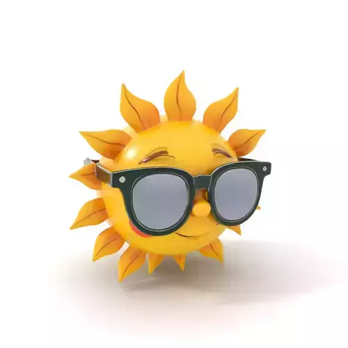 Sunny Smiley Sun model pack Low-poly 3D model