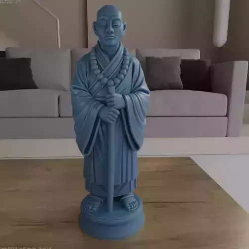 Samurai Minister Chess Piece 3D Model Made in Blender