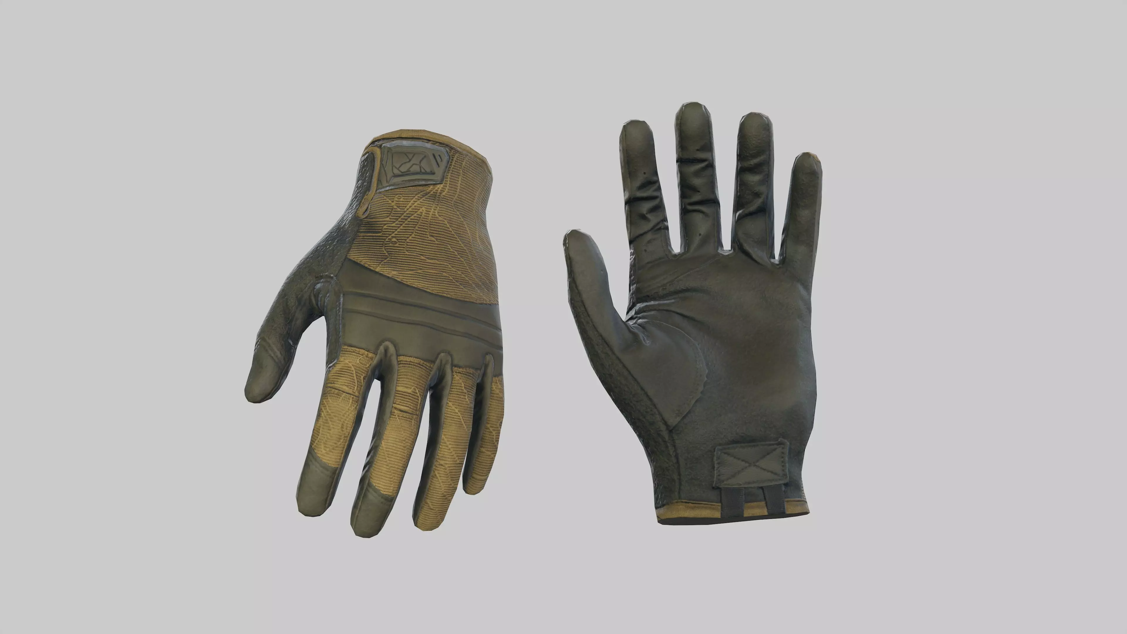 Worker gloves Low-poly 3D model_6