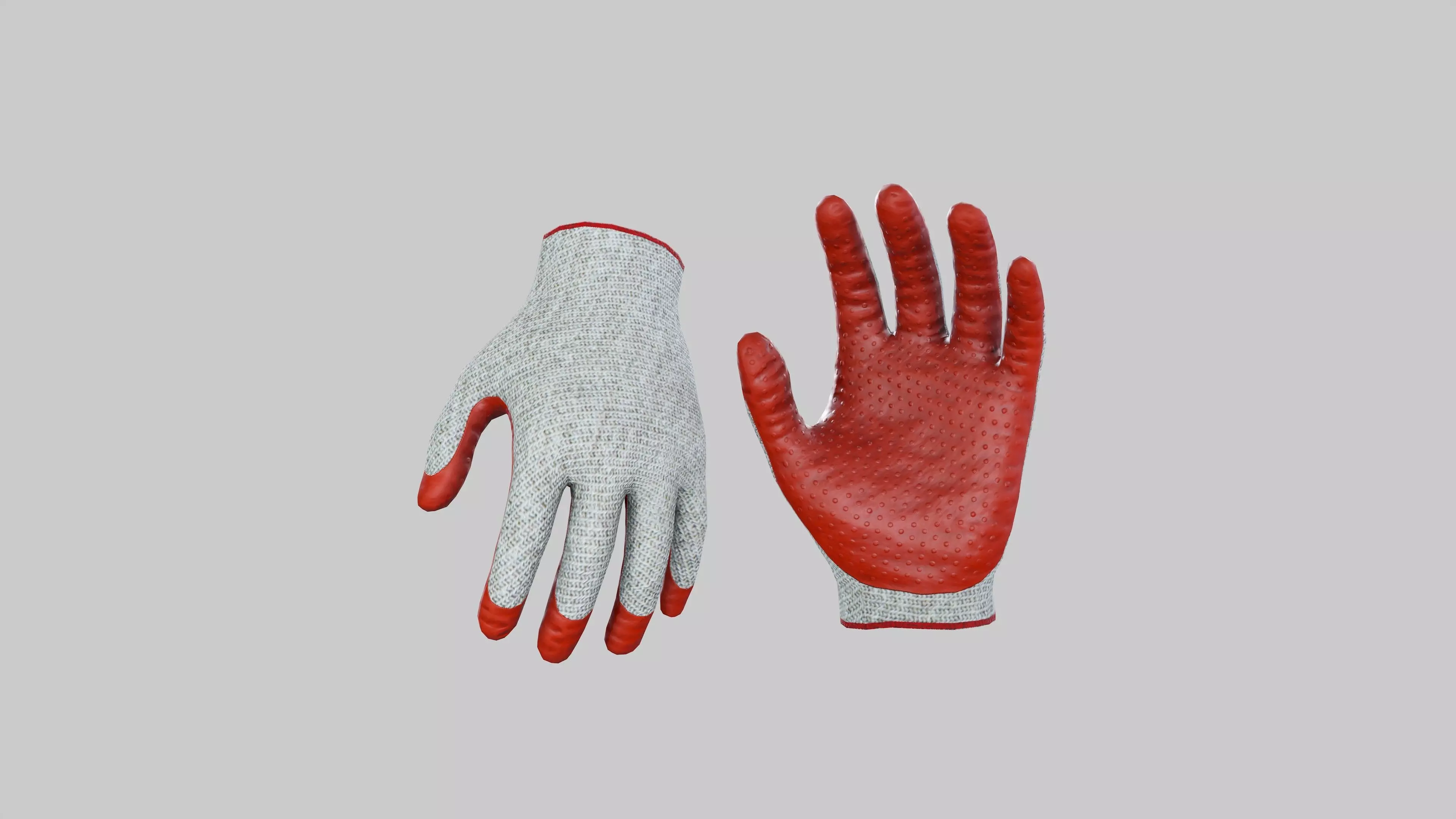 Worker gloves Low-poly 3D model_7