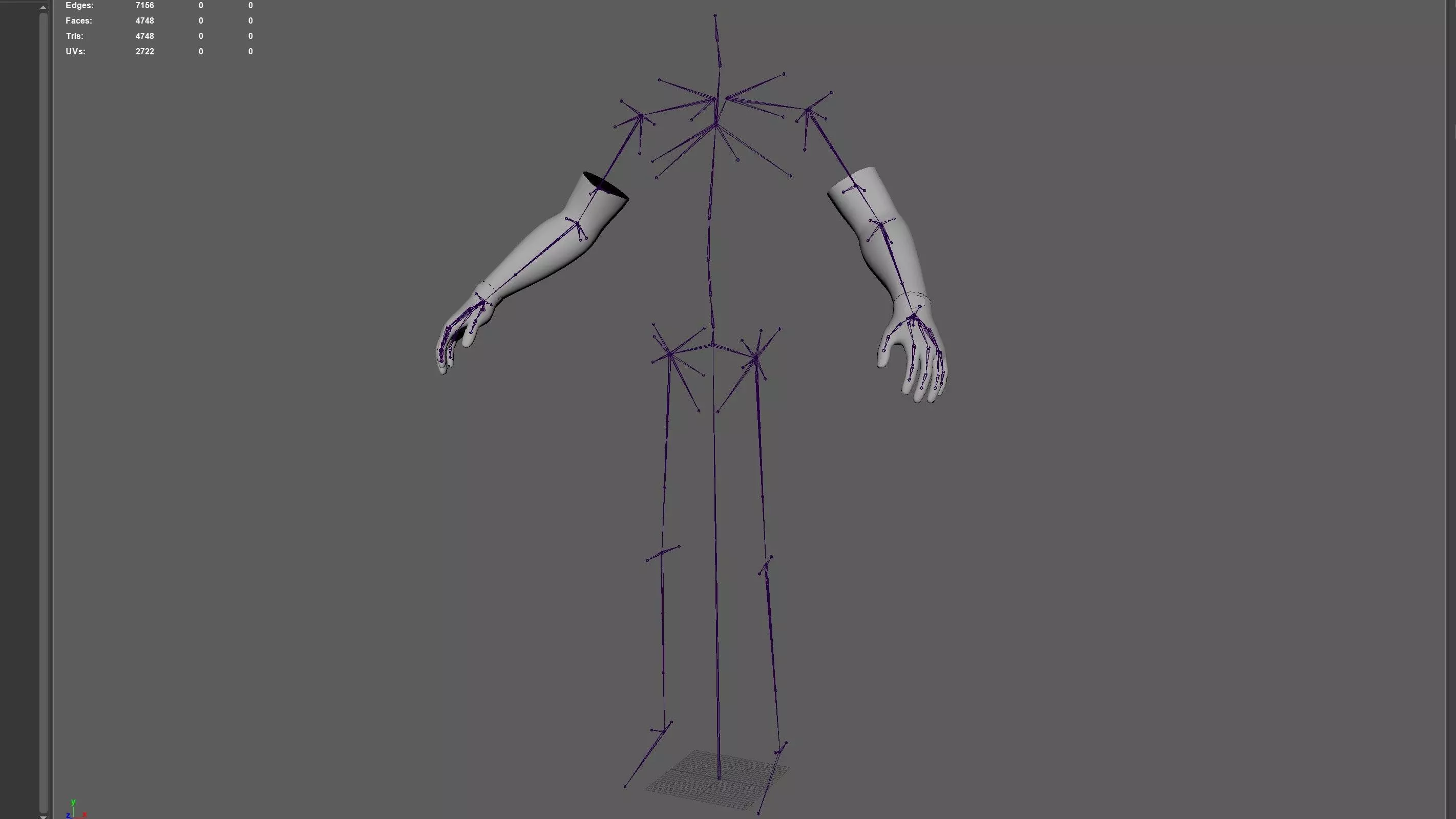 Worker gloves Low-poly 3D model_3