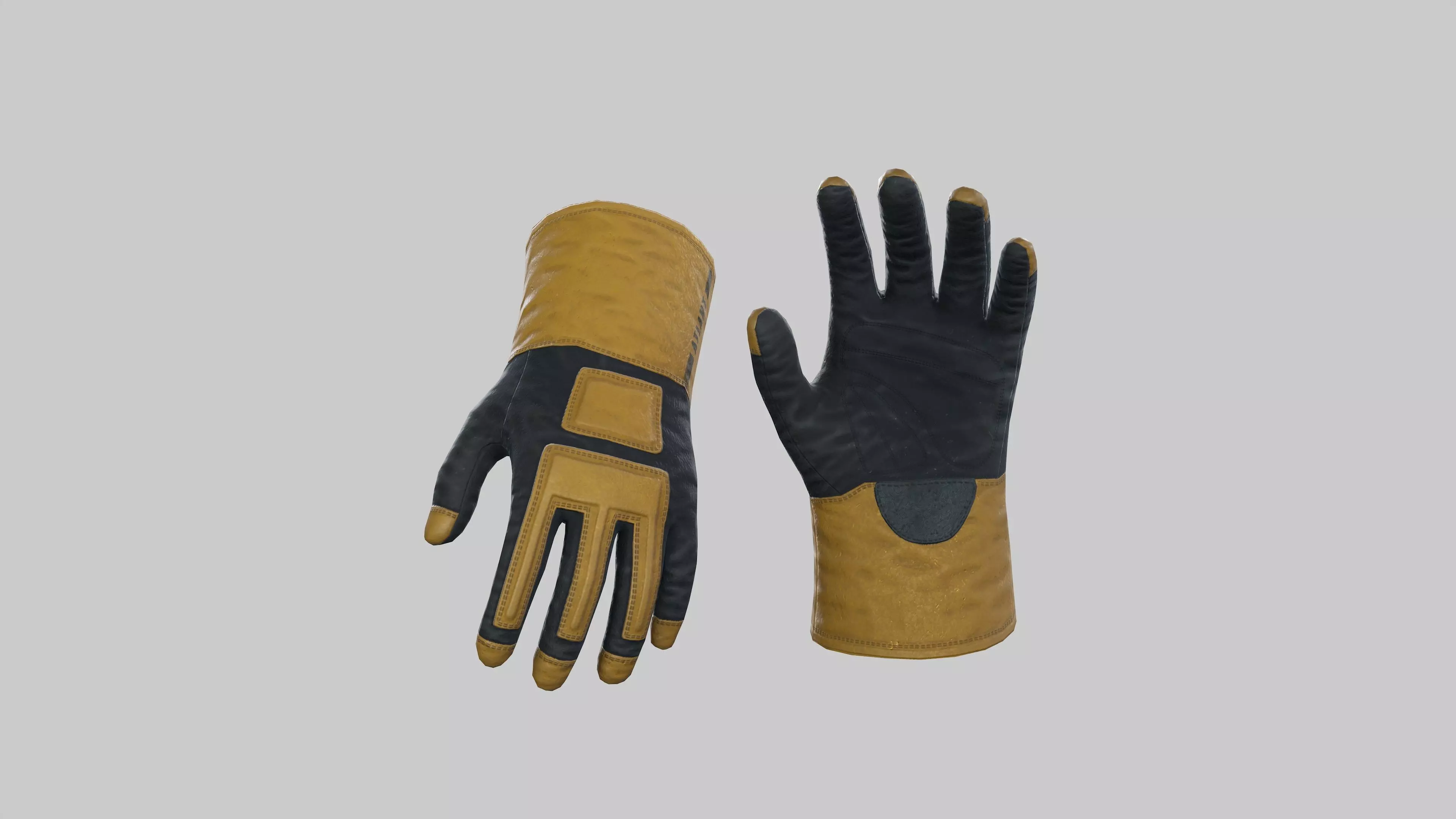 Worker gloves Low-poly 3D model_8