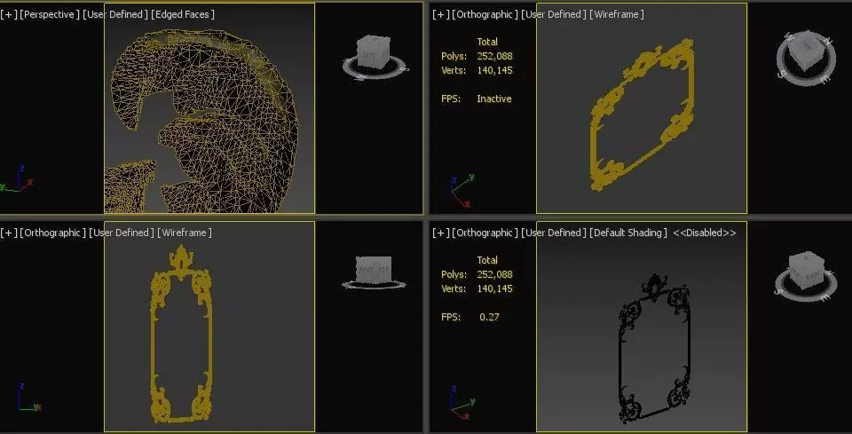 Ceiling and Wall Molding 3D Models Decorative Pack of 12 3D model_11