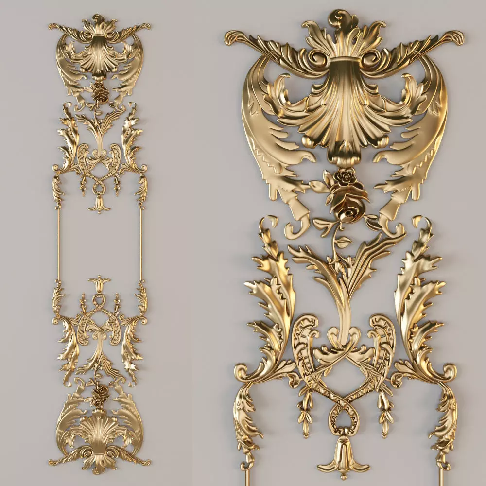 Ceiling and Wall Molding 3D Models Decorative Pack of 12 3D model_0