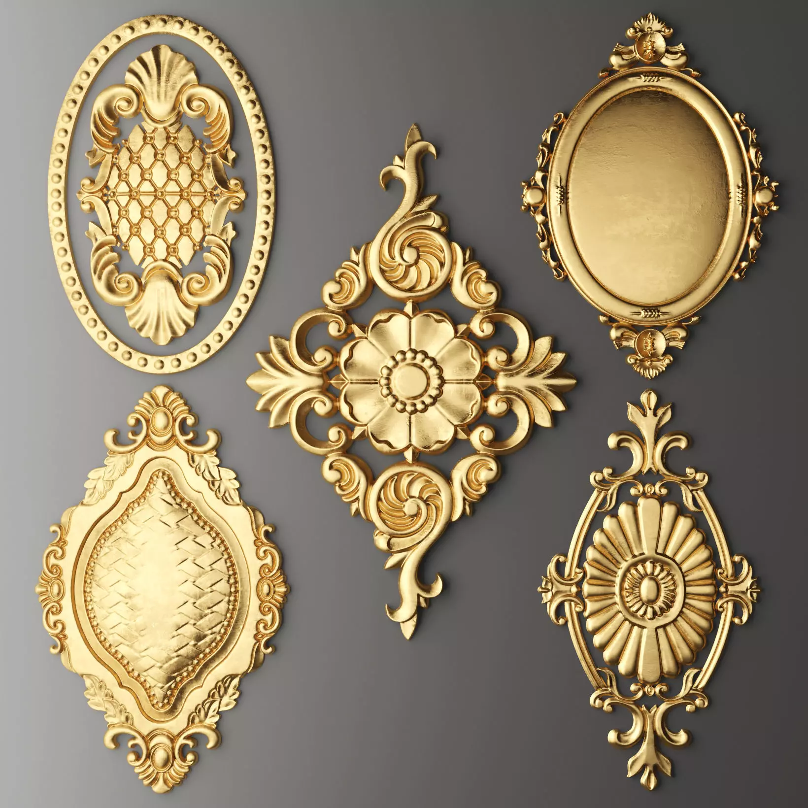 Ceiling and Wall Molding 3D Models Decorative Pack of 12 3D model_2