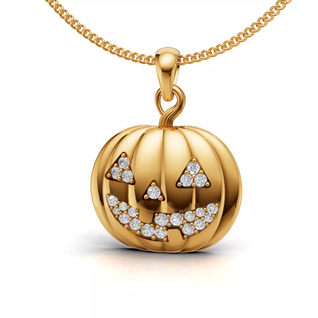 Paved Pumpkin Pendant for Halloween 3D print model_0