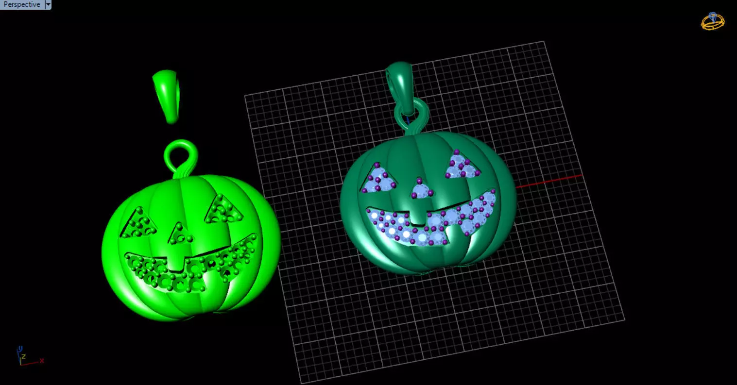 Paved Pumpkin Pendant for Halloween 3D print model_13