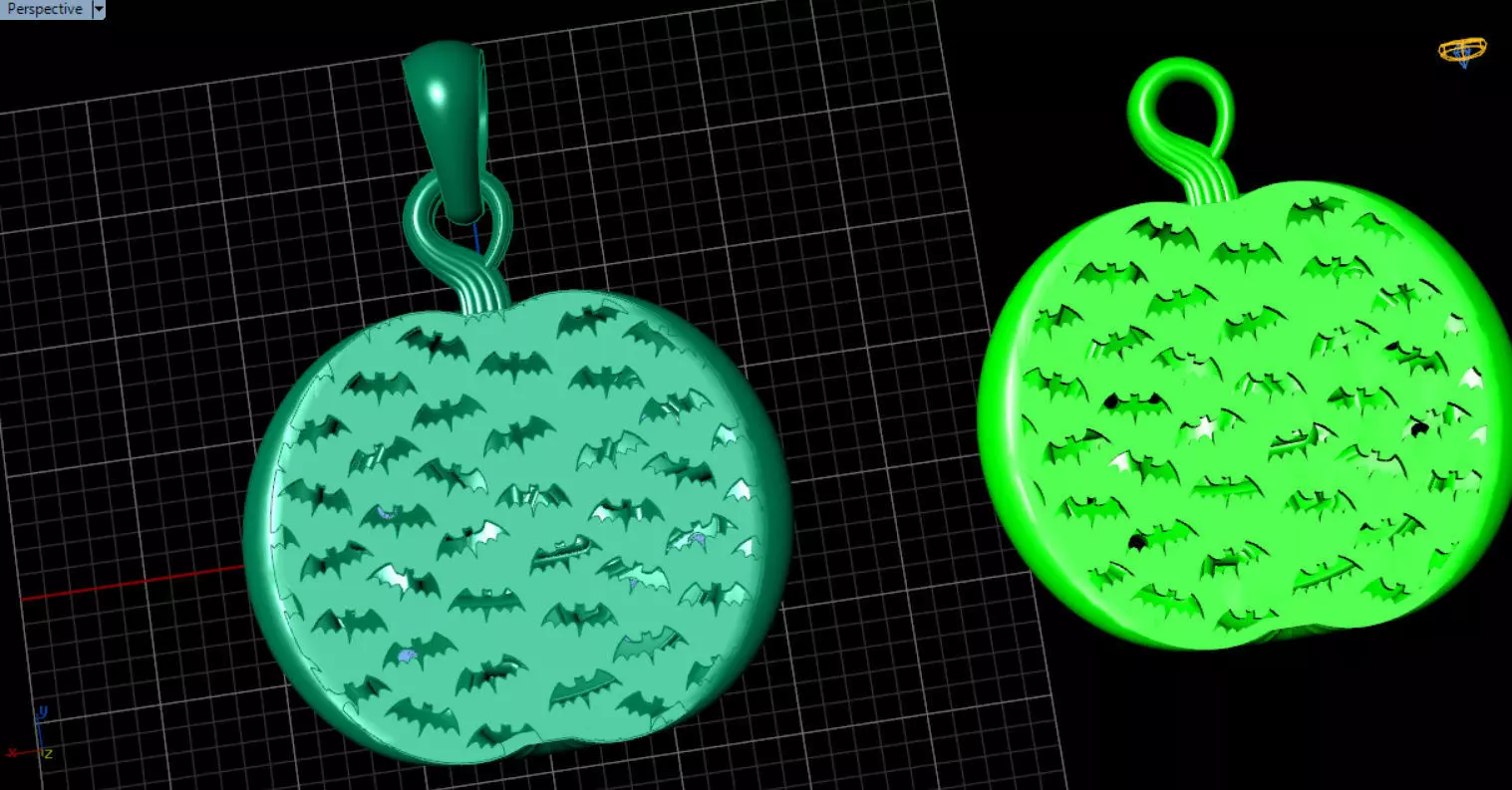 Paved Pumpkin Pendant for Halloween 3D print model_96