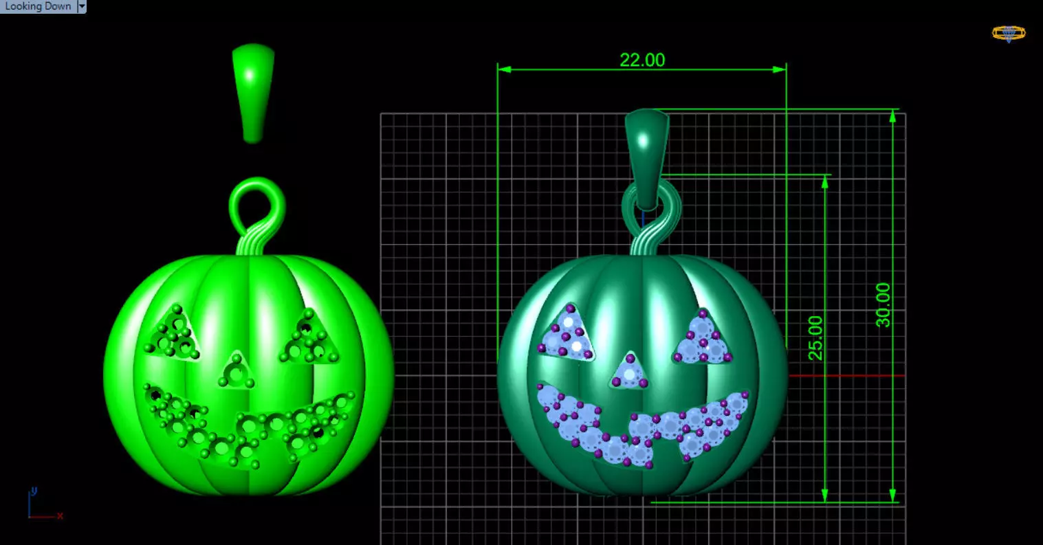 Paved Pumpkin Pendant for Halloween 3D print model_12