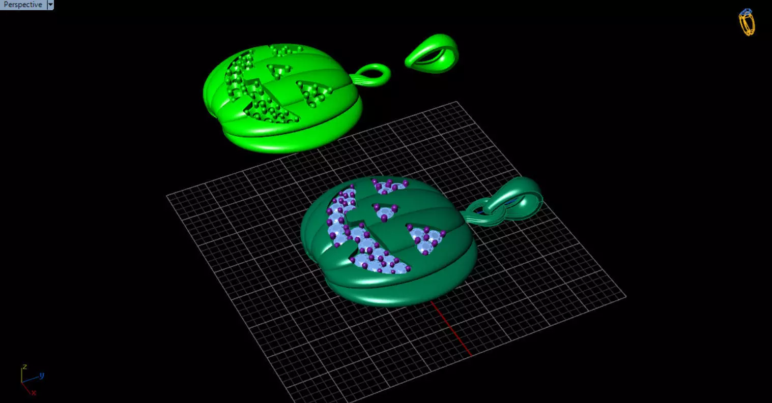 Paved Pumpkin Pendant for Halloween 3D print model_27