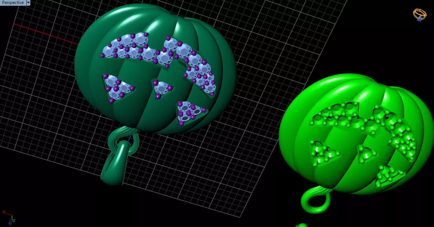 Paved Pumpkin Pendant for Halloween 3D print model_100