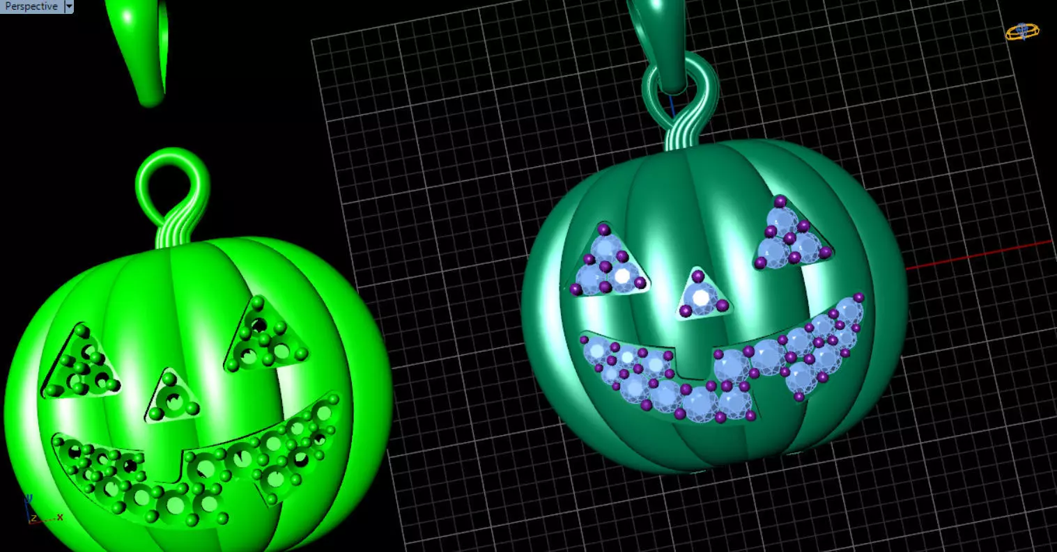 Paved Pumpkin Pendant for Halloween 3D print model_81