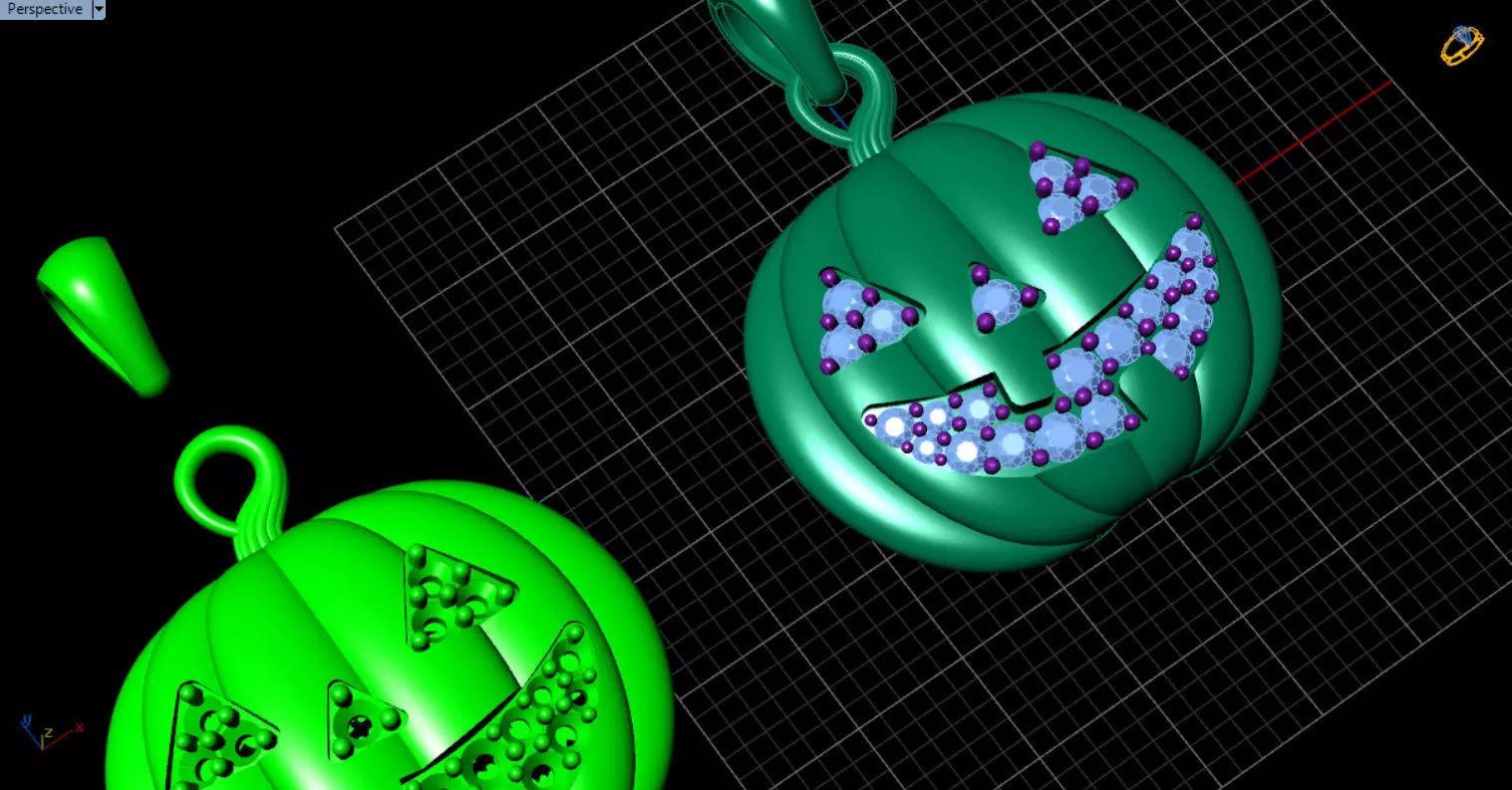 Paved Pumpkin Pendant for Halloween 3D print model_84