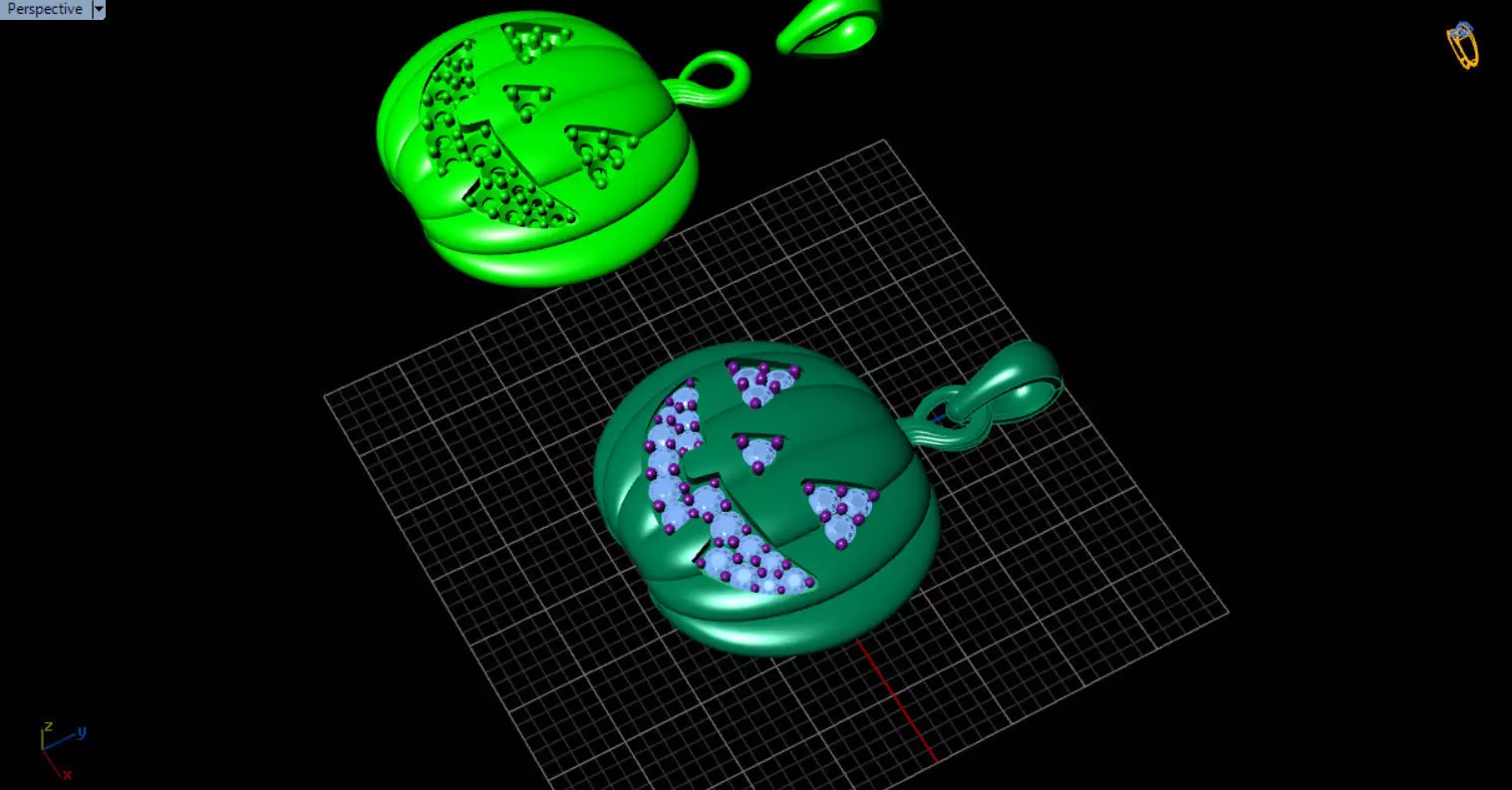 Paved Pumpkin Pendant for Halloween 3D print model_22