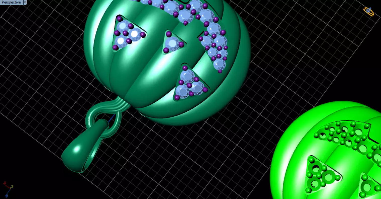 Paved Pumpkin Pendant for Halloween 3D print model_56