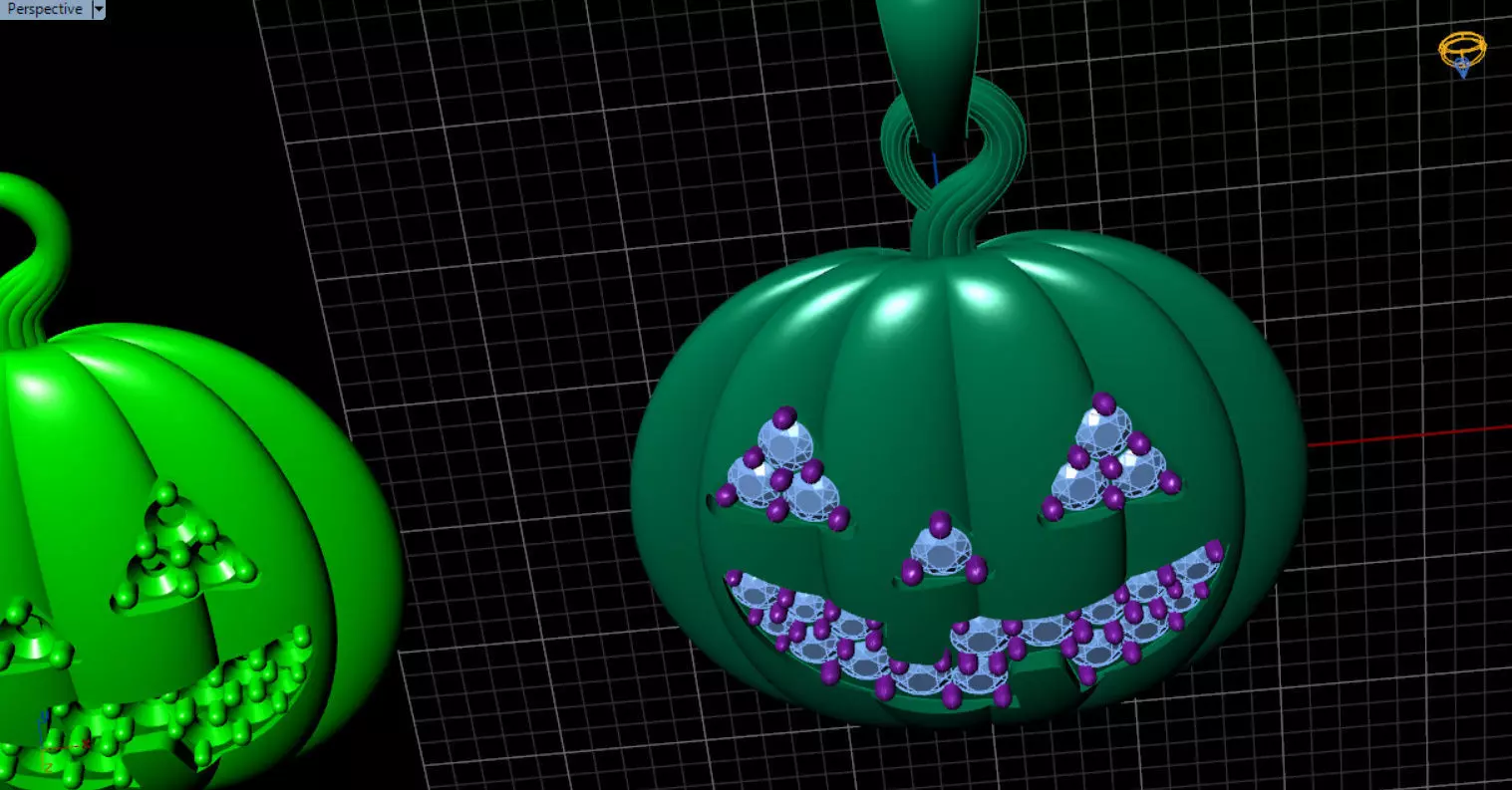 Paved Pumpkin Pendant for Halloween 3D print model_64