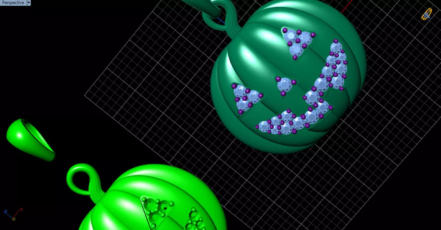 Paved Pumpkin Pendant for Halloween 3D print model_5