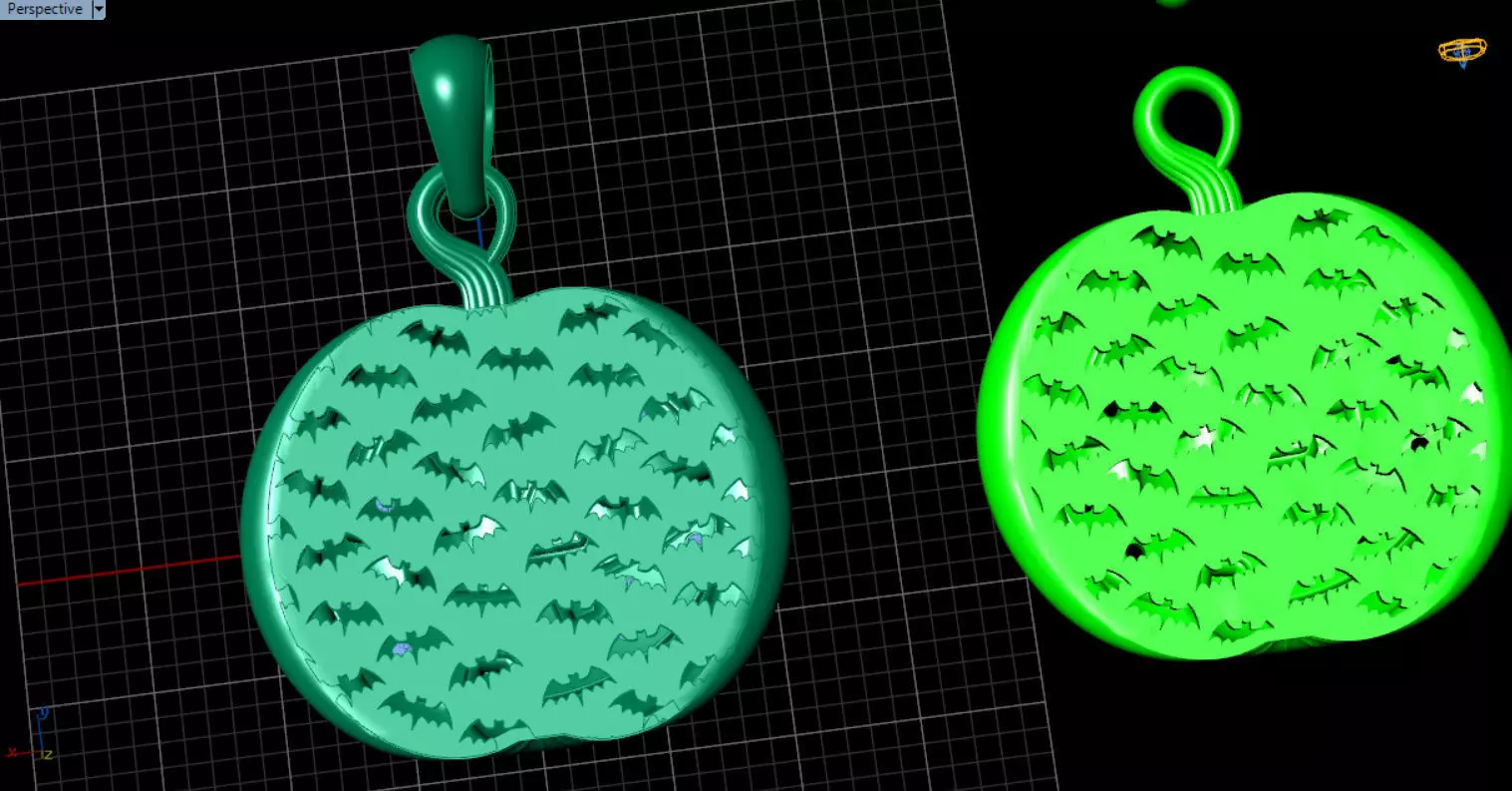 Paved Pumpkin Pendant for Halloween 3D print model_98