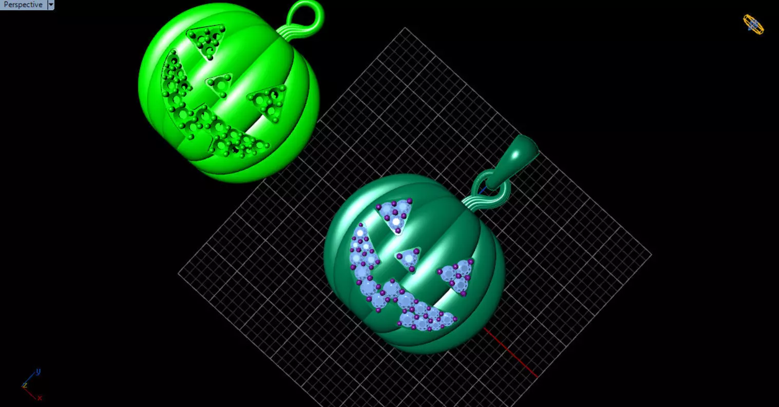 Paved Pumpkin Pendant for Halloween 3D print model_20