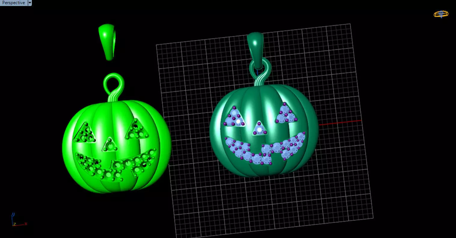 Paved Pumpkin Pendant for Halloween 3D print model_19