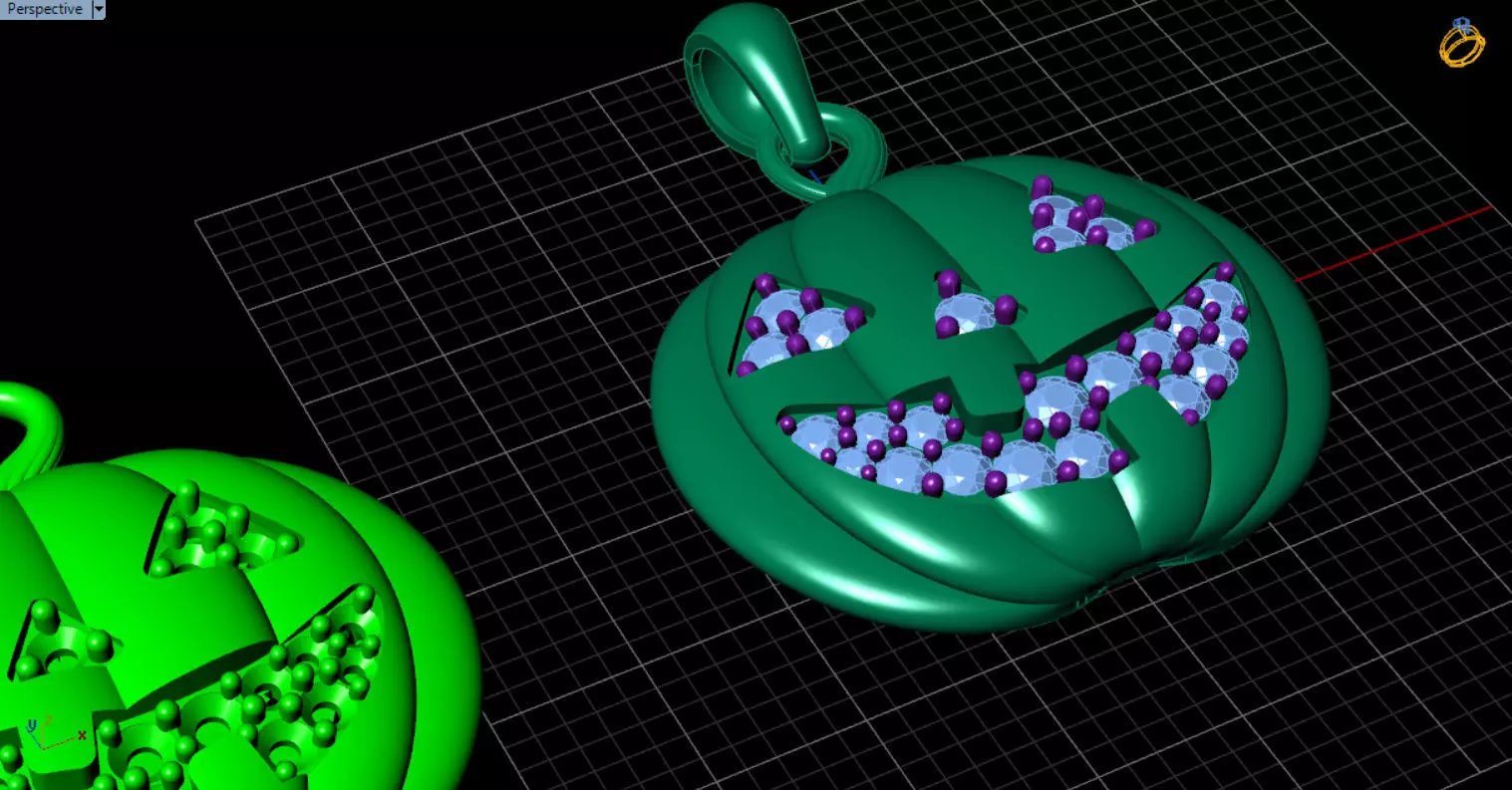 Paved Pumpkin Pendant for Halloween 3D print model_62