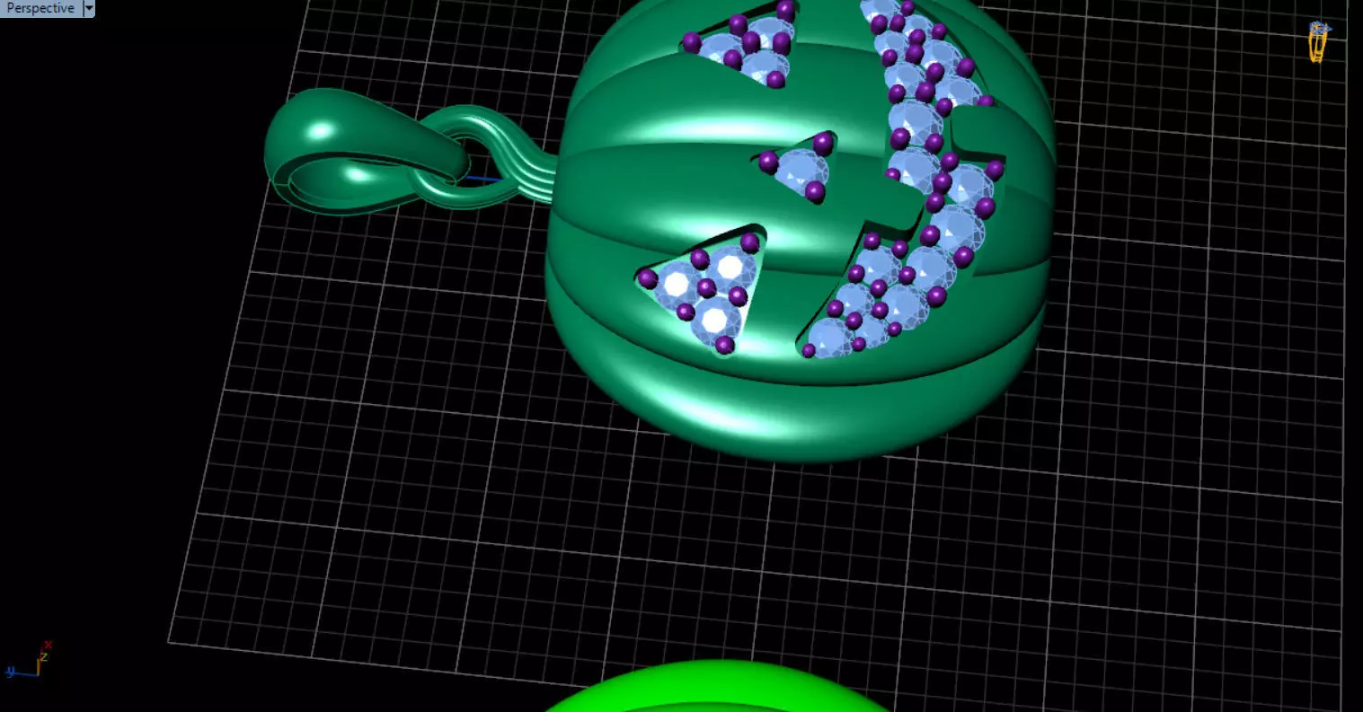 Paved Pumpkin Pendant for Halloween 3D print model_53