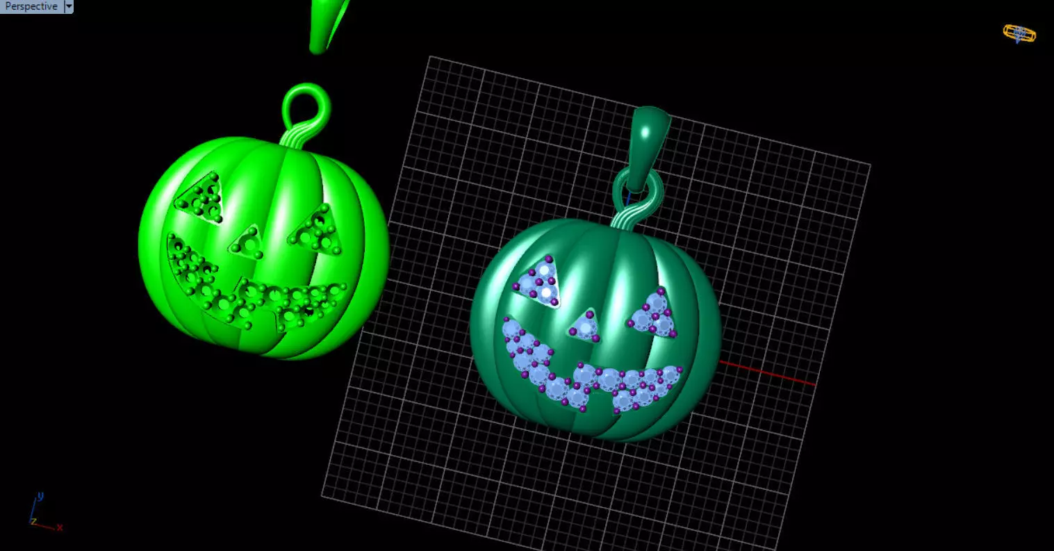 Paved Pumpkin Pendant for Halloween 3D print model_17