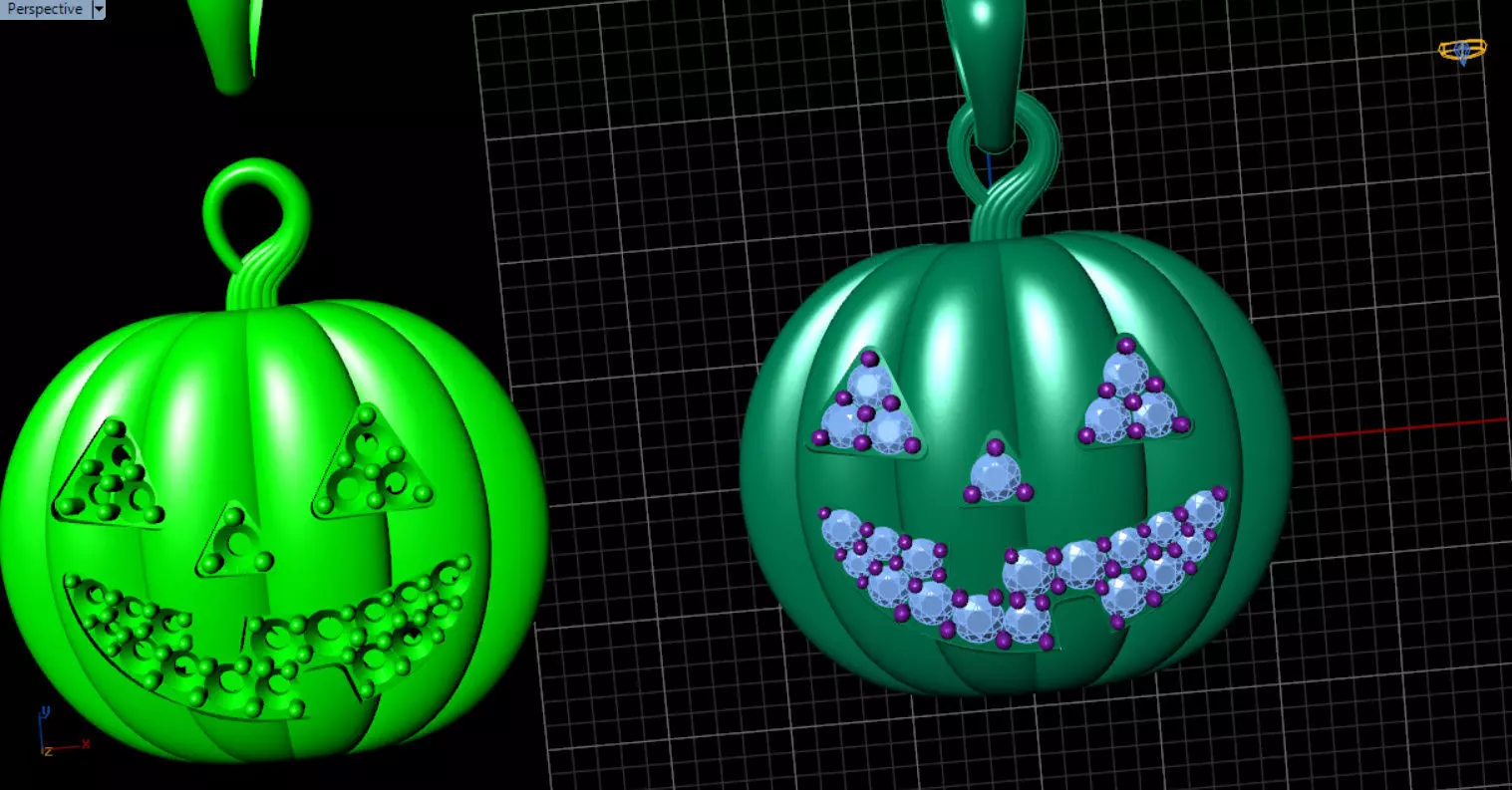 Paved Pumpkin Pendant for Halloween 3D print model_8