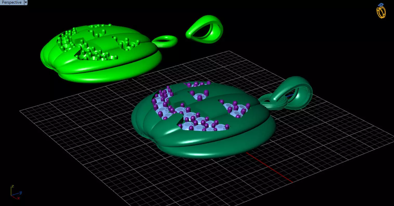 Paved Pumpkin Pendant for Halloween 3D print model_24