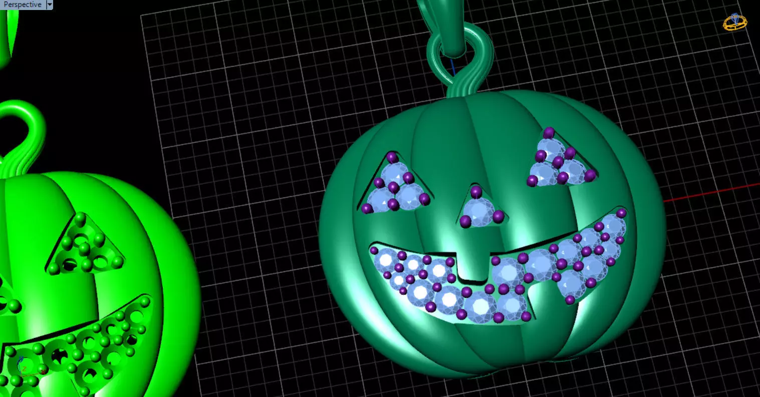 Paved Pumpkin Pendant for Halloween 3D print model_58