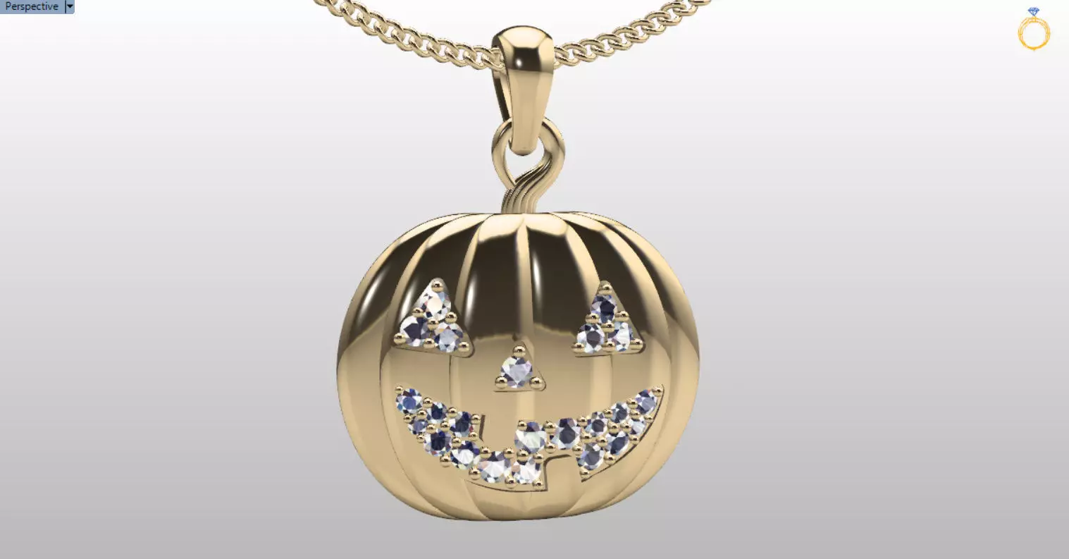 Paved Pumpkin Pendant for Halloween 3D print model_1