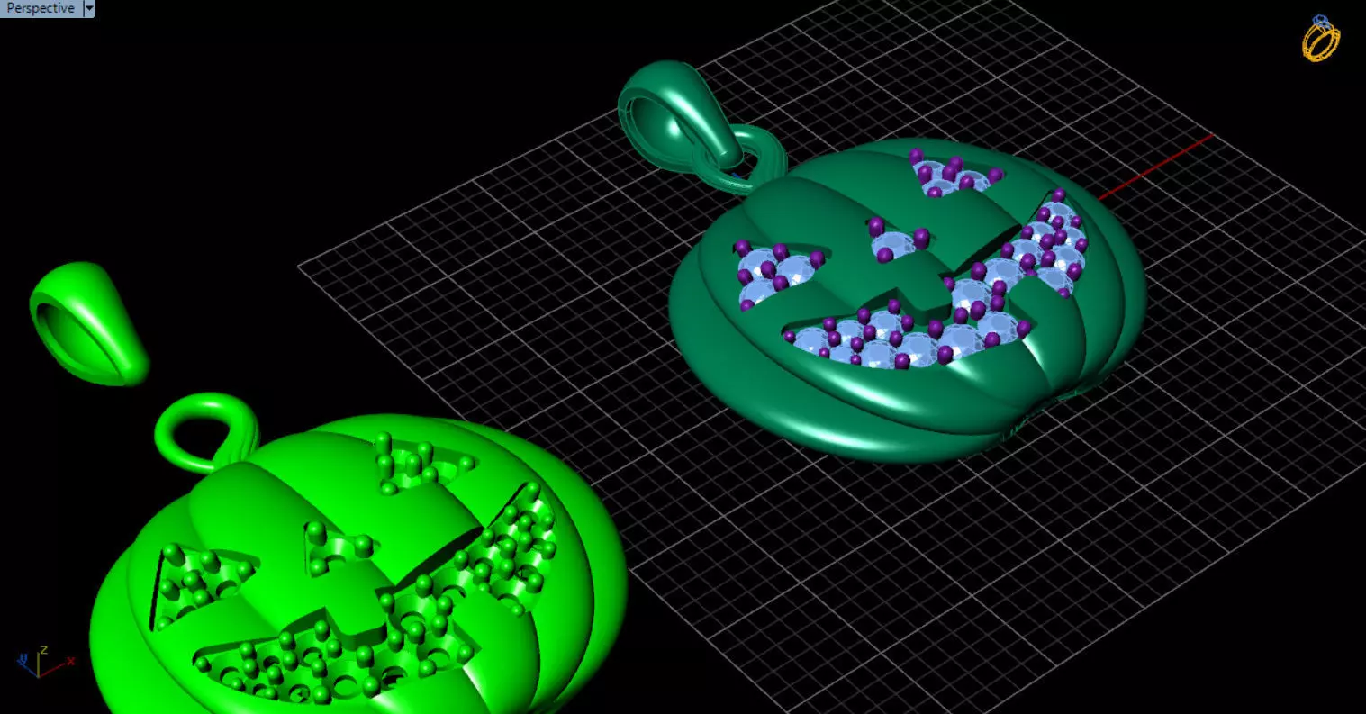 Paved Pumpkin Pendant for Halloween 3D print model_91