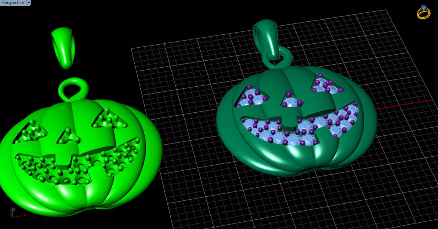 Paved Pumpkin Pendant for Halloween 3D print model_80
