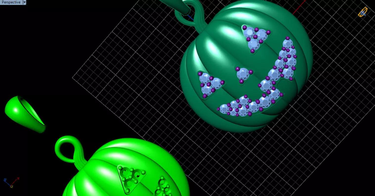 Paved Pumpkin Pendant for Halloween 3D print model_4