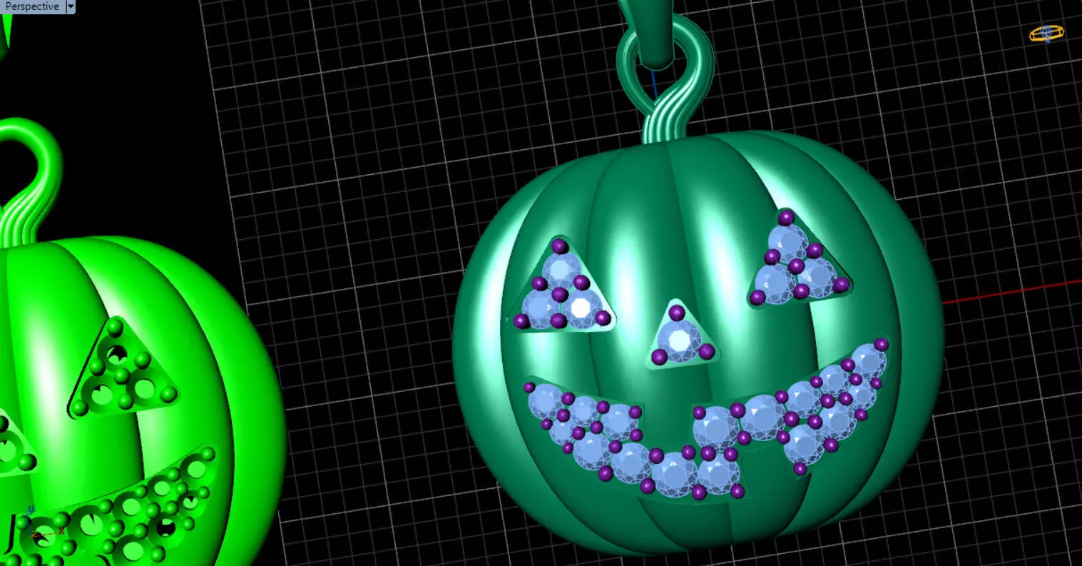 Paved Pumpkin Pendant for Halloween 3D print model_61