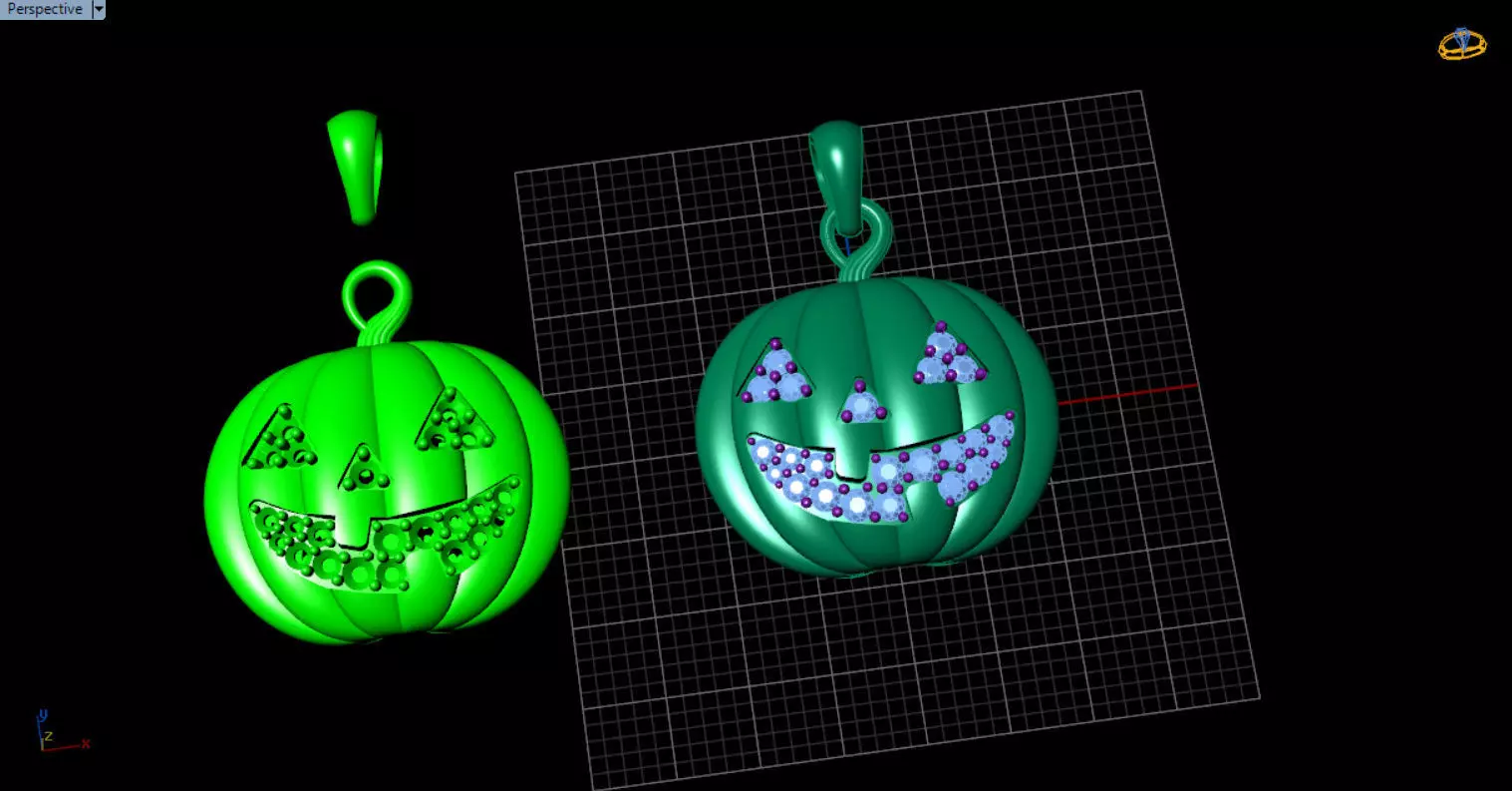 Paved Pumpkin Pendant for Halloween 3D print model_15