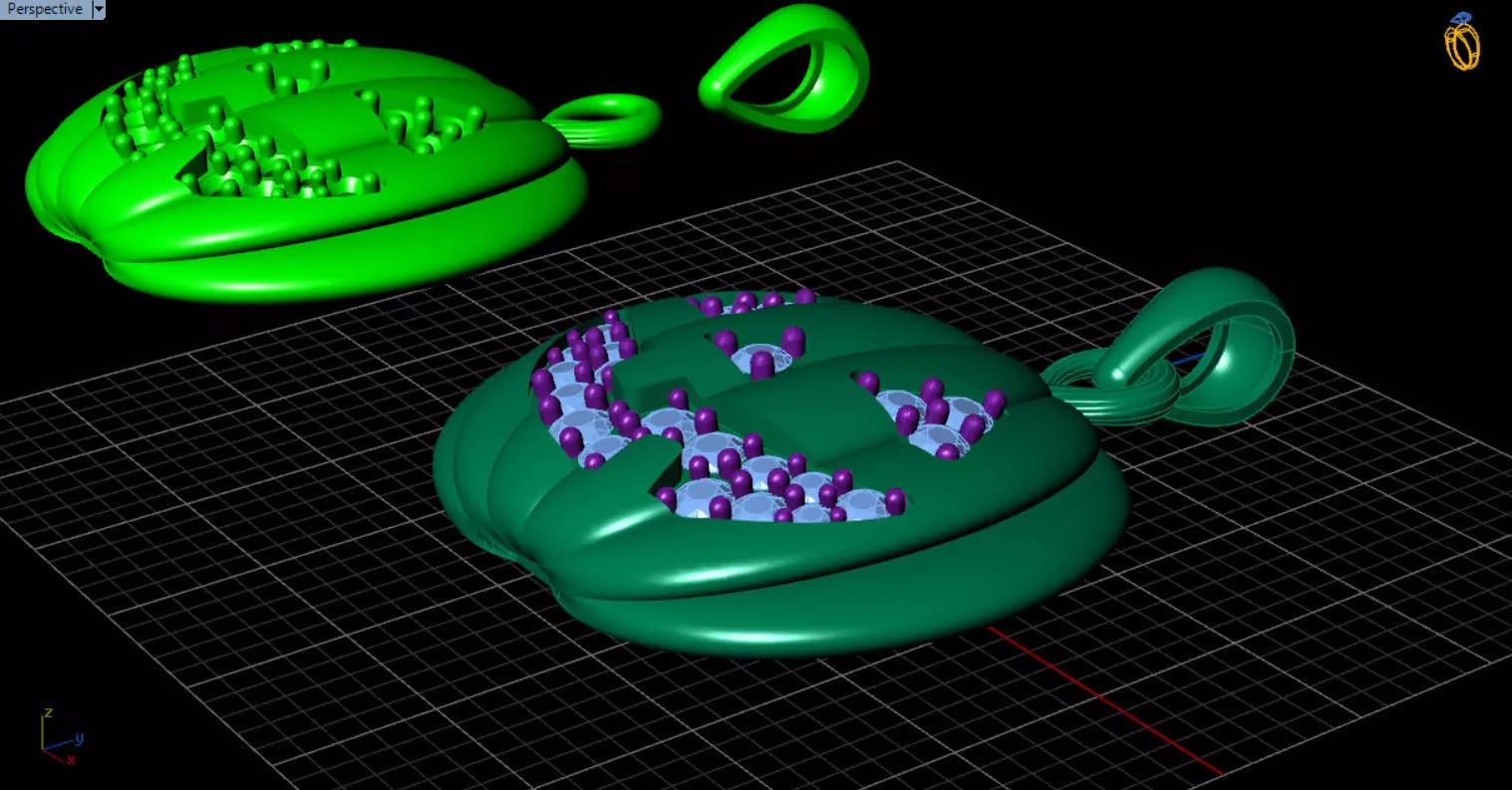 Paved Pumpkin Pendant for Halloween 3D print model_35