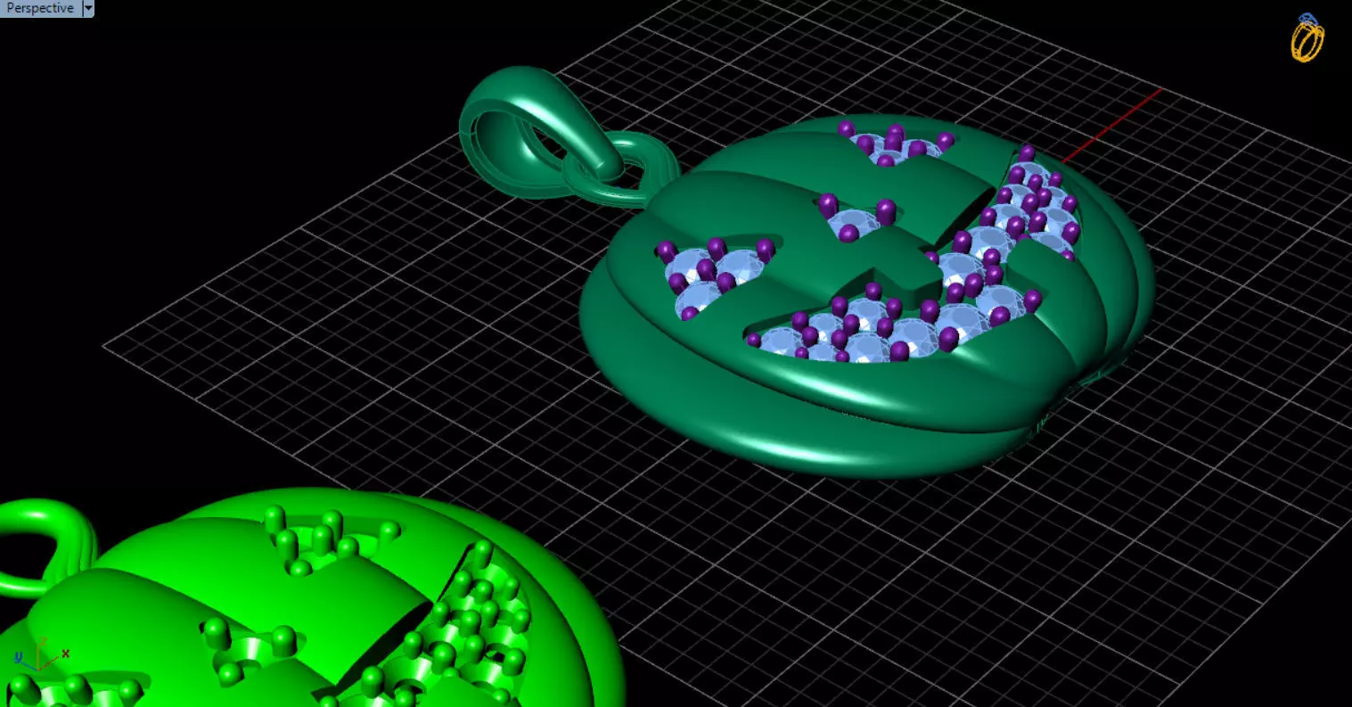 Paved Pumpkin Pendant for Halloween 3D print model_57