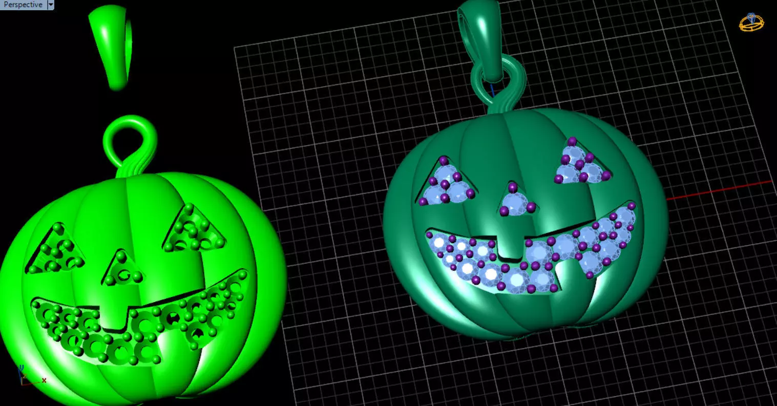 Paved Pumpkin Pendant for Halloween 3D print model_79
