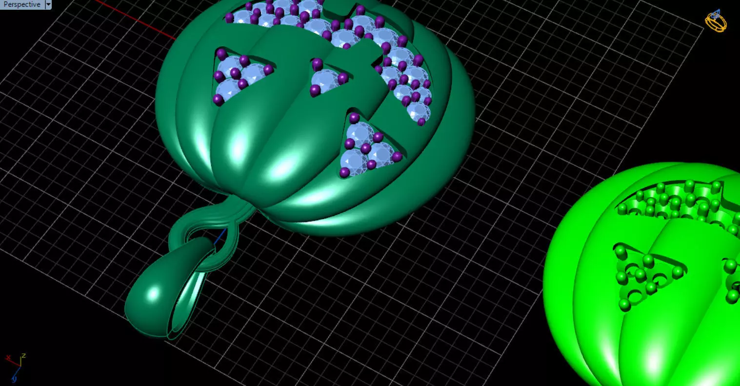 Paved Pumpkin Pendant for Halloween 3D print model_52